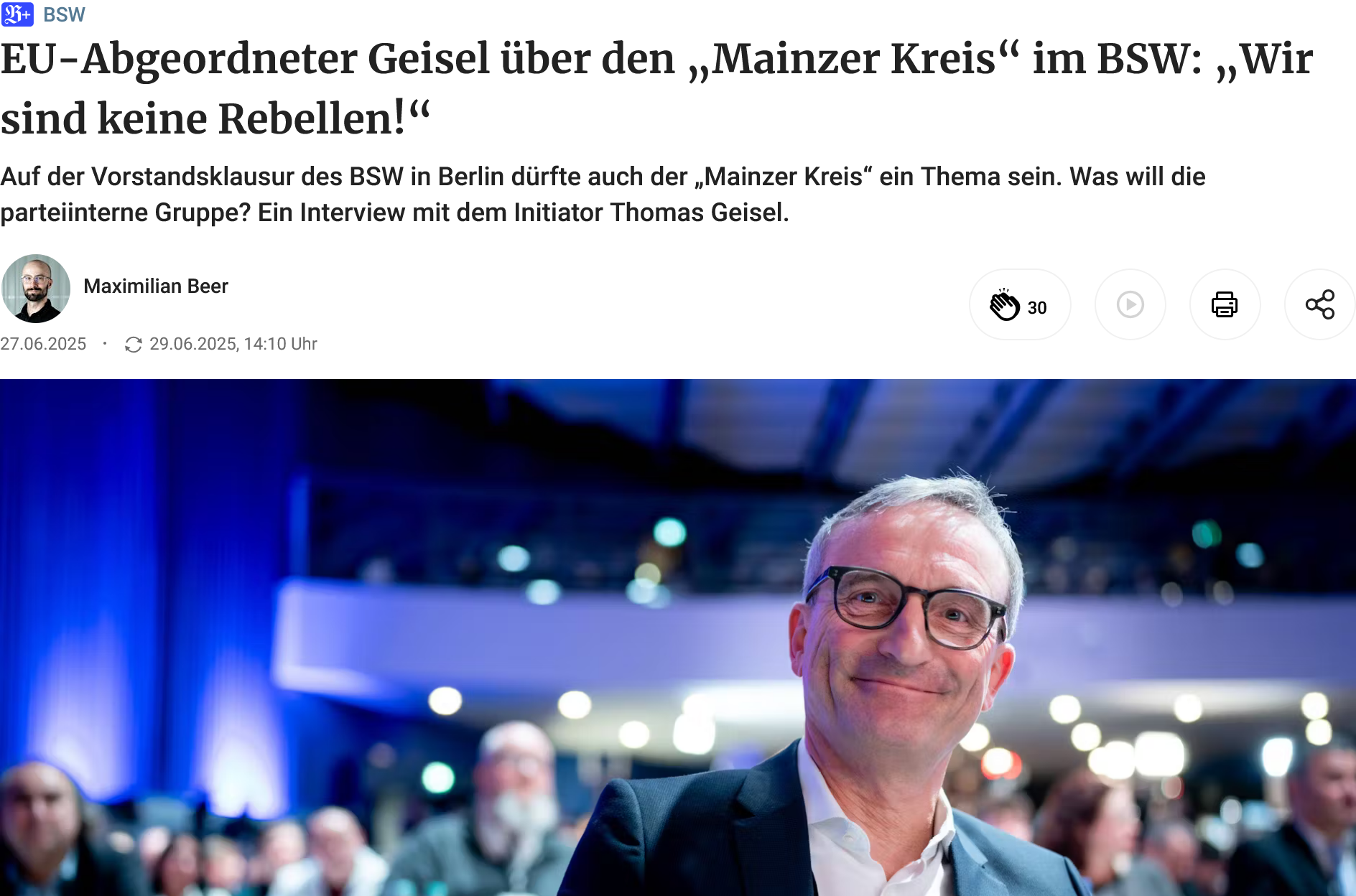 Terry Geisel EU-Abgeordneter Geisel über den „Mainzer Kreis“ im BSW: „Wir sind keine ...